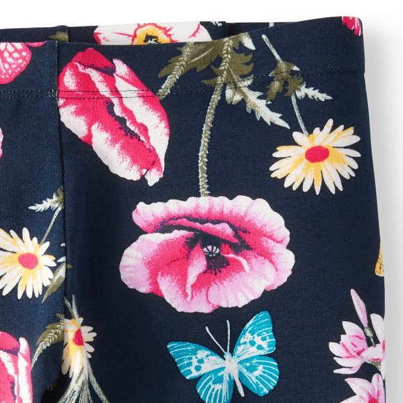 5/$20 NEW 14-16 Girls Navy & Bold Floral Butterfly Leggings - Picture 3 of 5